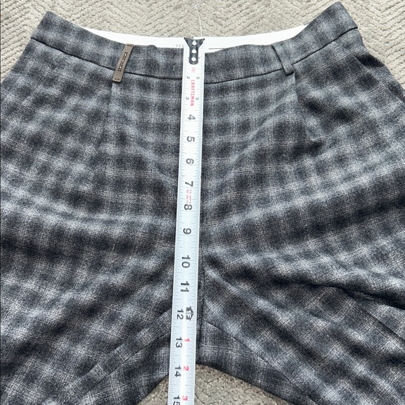 Peserico IT 42 Gray Plaid Virgin Wool Cropped Tailored Pants US 6 - Picture 14 of 14